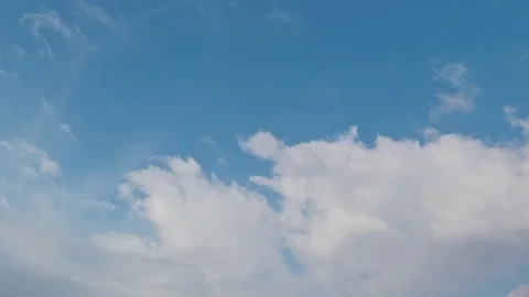 Time lapse of blue sky and white clouds moving around. Stock Footage 106784971