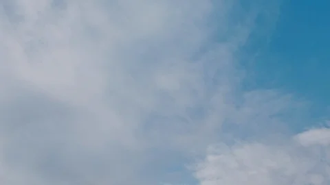 Time lapse of blue sky and white clouds moving around. Stock Footage 106785048