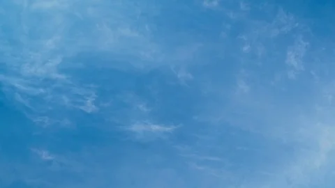 Time lapse of blue sky and white clouds moving around. Stock Footage 107092044
