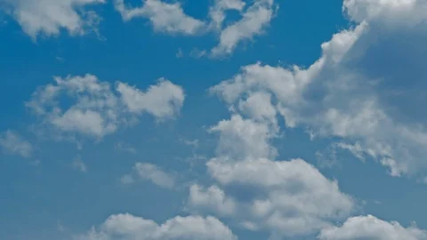 Time lapse of blue sky and white clouds moving around. Stock Footage 107182385