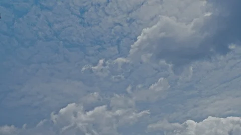 Time lapse of blue sky and white clouds moving around. Stock Footage 107184929