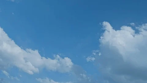 Time lapse of blue sky and white clouds moving around. Stock Footage 108539808