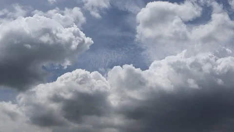 Time lapse, blue sky and white cloud background Stock Footage 142126753