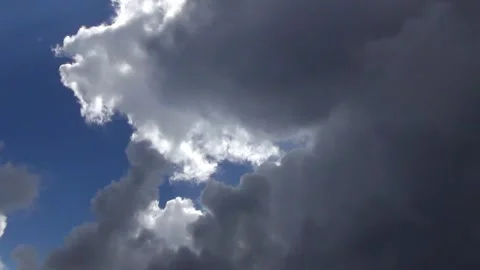 Time lapse, blue sky and large clouds, dense clouds Stock Footage 277639573