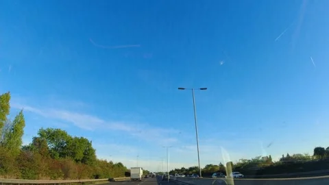Time Lapse. Blue Sky and Few Clouds over England 動画素材 321264599