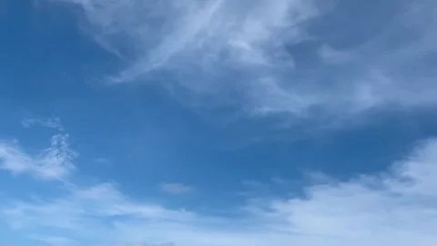 Time lapse of blue sky with Cirrostratus clouds Stock Footage 270483153