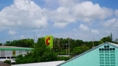 Time lapse blue sky with cloud animated in wind nature Stock Footage 124376773