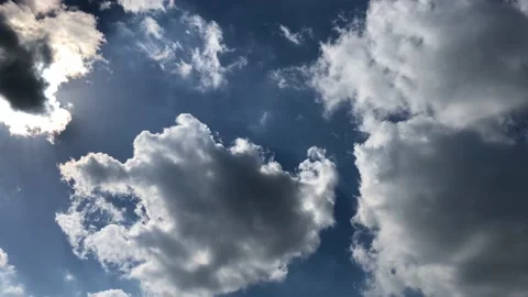 Time Lapse of blue sky with clouds and bright sun. Stock Footage 157231525