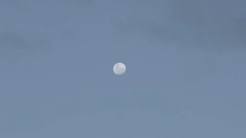 Time lapse of the blue sky with the Moon &amp; Clouds Stock Footage 247186677