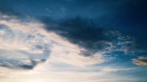 Time lapse of a blue sky with moving clouds Stock Footage 277349515