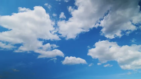 Time lapse of a blue sky with moving clouds Stock Footage 281309911