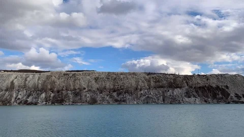 Time Lapse Blue Sky White Clouds and Lake Stock Footage 105155206