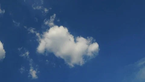Time-lapse of blue sky with white fluffy cloud Stock Footage