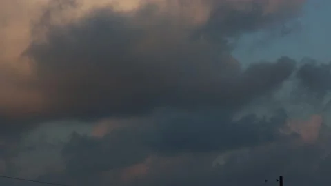 Time Lapse Blue sky white clouds. Puffy fluffy white clouds. Stock Footage 136441453