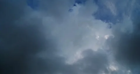 Time lapse of blue sky white clouds. Stormy cumulus cloud. Wide angle Stock Footage 250301131