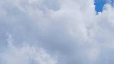 Time Lapse of Blue Sky With White Clouds Drifting Across a Clear Horizon Video stock 341876671