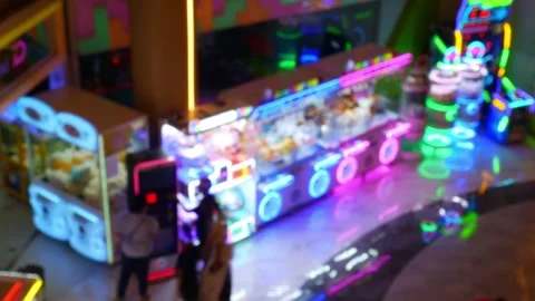 Time Lapse Blurred Arcade Gaming Zone. Stock Footage 317229624