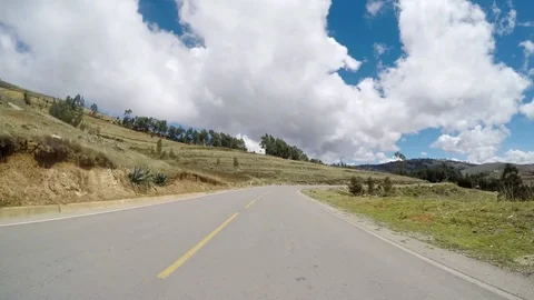 Time lapse on-board-camera video footage (POV): Rural road in Andes of Peru Video stock 72221713
