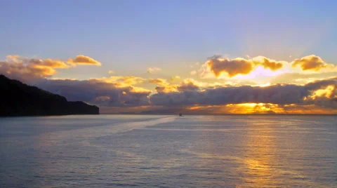 Time-lapse of a boat going out to sea near Barcelona. Stock Footage 52326569