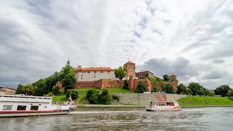 Time lapse from boat over Vistula river Stock Footage 126317220