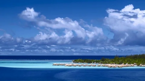 Time Lapse Bora Bora Lagoon and Motu Stock Footage 76345959