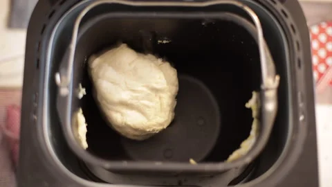 Time lapse: Bread machine while working. Close up medium shot Stock Footage 144413283
