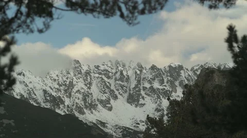 Time lapse of breathtaking mountain landscape in winter. Video stock 168101581