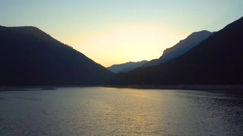 Time lapse of breathtaking sunrise over Piva Lake in Montenegro 4K Stock Footage 118085222
