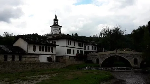 Time lapse of bridge and clock tower revival architecture Stock Footage 55261704