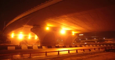 Time lapse of Bridge in New Delhi Stock Footage 72993014