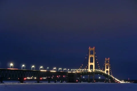 Time-lapse Bridge at night dv Stock Footage 321602