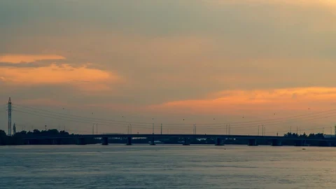 Time lapse the bridge Rain cloud. Stock Footage 117992321