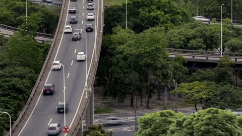 Time-Lapse Bridge River Niteroi Traffic Stock Footage 84722593