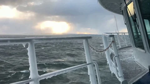 Time lapse from the bridge of a ship at sea Stock Footage 89964006