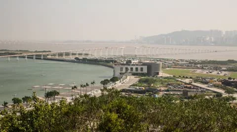 Time Lapse of bridge trafic on Penha Hill in Macao Video stock 20485468
