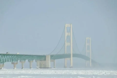 Time-lapse bridge winter day dv Stock Footage 321574