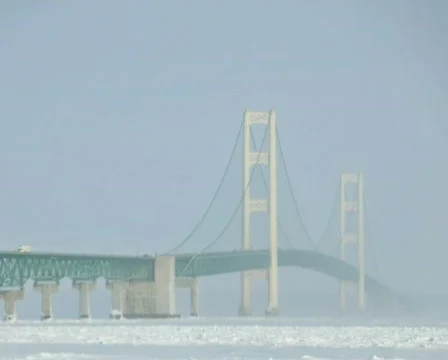 Time-lapse bridge winter day pal Stock Footage 321575