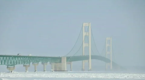 Time-lapse bridge winter day hd Stock Footage 321576