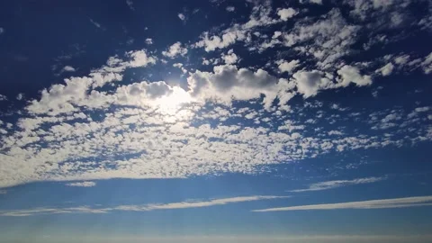 Time Lapse of Bright Blue Sky With White Fluffy Clouds. Fantasy Sky.  Stock Footage 227336497