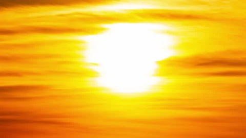 Time Lapse Bright Orange Sunset Sun Sets Behind the Clouds Stock Footage 233829791