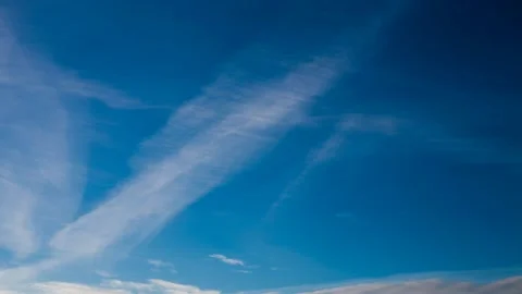 Time lapse. Brisk clouds on the background of blue sky. Stock Footage 170868241
