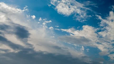 Time lapse. Brisk clouds on the background of blue sky. Stock Footage 170998863
