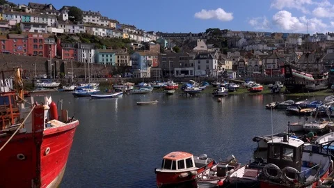 Time lapse of Brixham Devon seaside resort and small harbour town England UK 4K Stock Footage 114323716