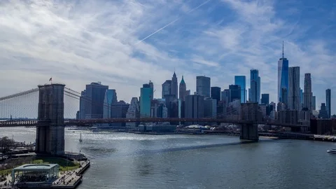 Time lapse Brooklyn Bridge - New York City skyline 動画素材 94189037