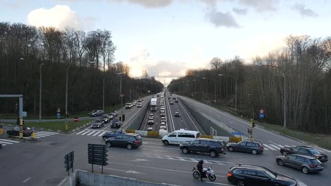 Time Lapse Brussels Highway Traffic Stock Footage 73342281