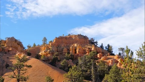 A Time Lapse Of The Bryce Canyon Rock And Clouds Above Stock Footage 88910335
