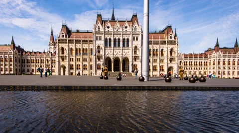 Time lapse - Budapest Day at the Building of parlament Stock Footage 58638000