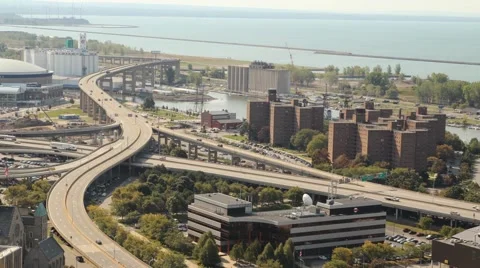 Time lapse Buffalo Skyway Stock Footage 47657343