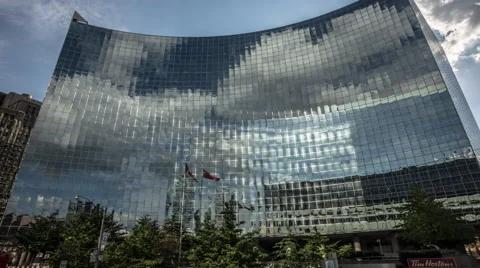 Time Lapse building cloudy reflection Stock-Footage 68564387