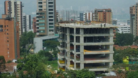 Time lapse of a building construction in Medellin, Colombia (editorial content) Stock-Footage 105434014